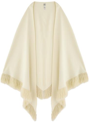 Fringed crepe de chine scarf by TOTEME