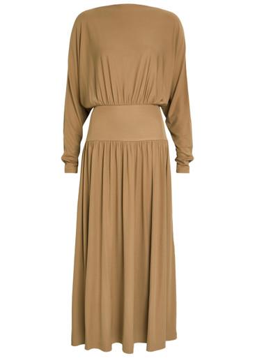Gathered crepe-jersey midi dress by TOTEME