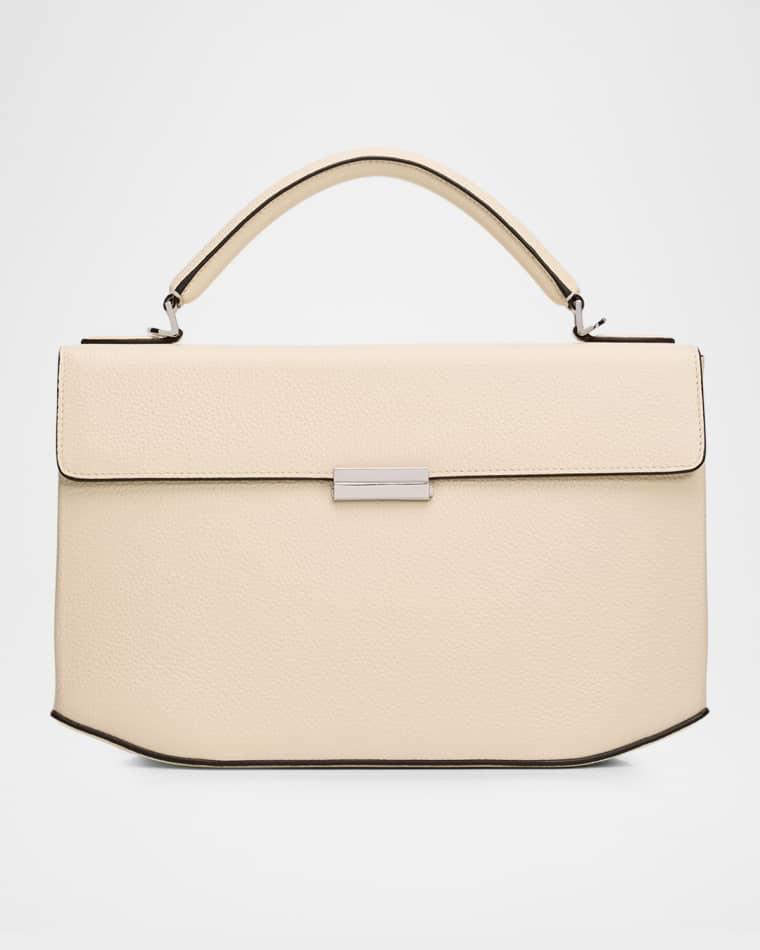 Geometric Grain Leather Top-Handle Bag by TOTEME