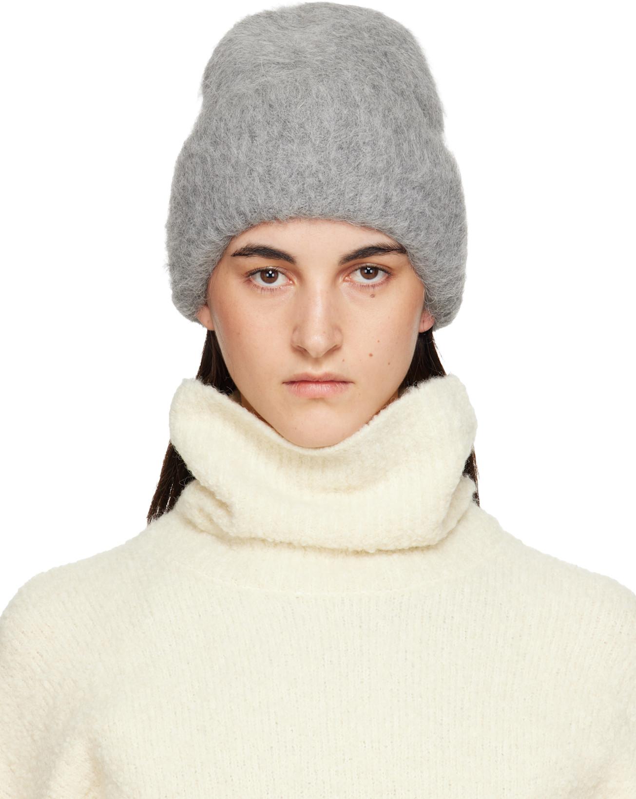 Gray Alpaca Knit Beanie by TOTEME