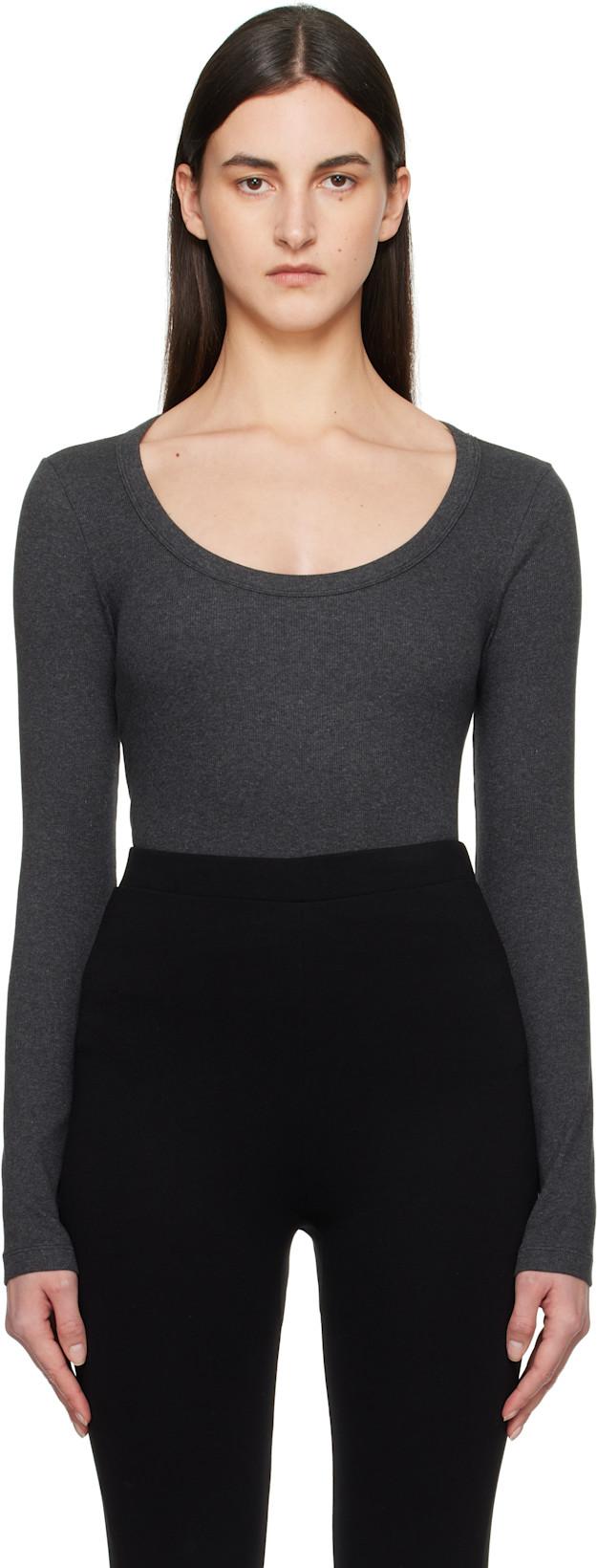 Gray Classic Rib T-shirt by TOTEME