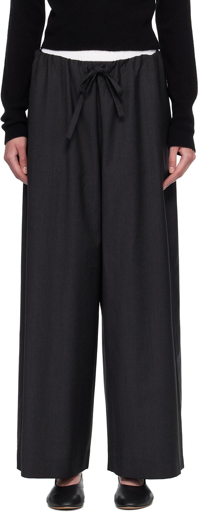 Gray Drawstring Dinner Trousers by TOTEME