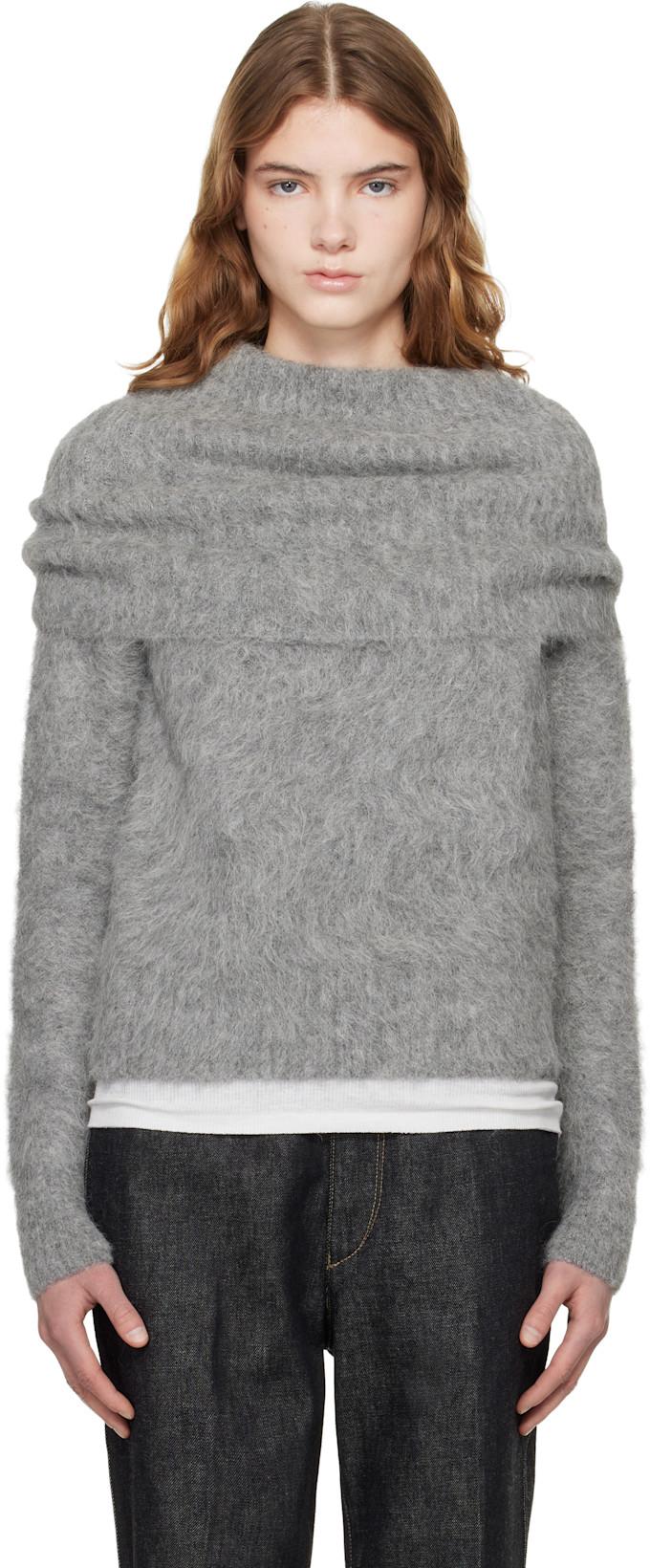 Gray Funnel Alpaca-Blend Knit Turtleneck by TOTEME