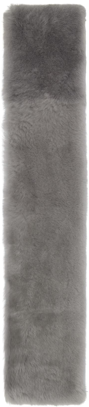 Gray Tuxedo Shearling Scarf by TOTEME