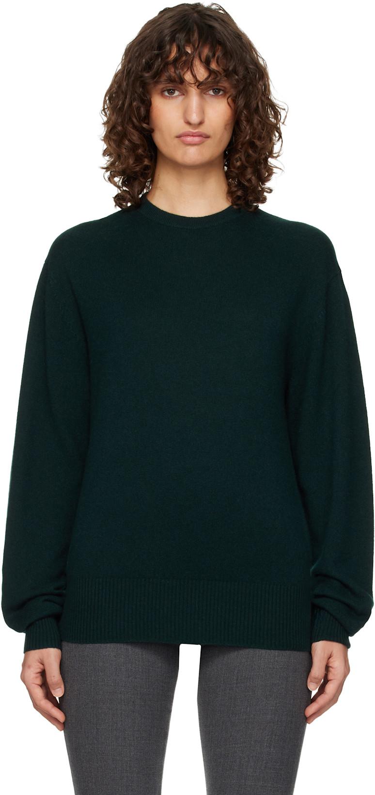 Green Classic Cashmere Crew Knit Sweater by TOTEME