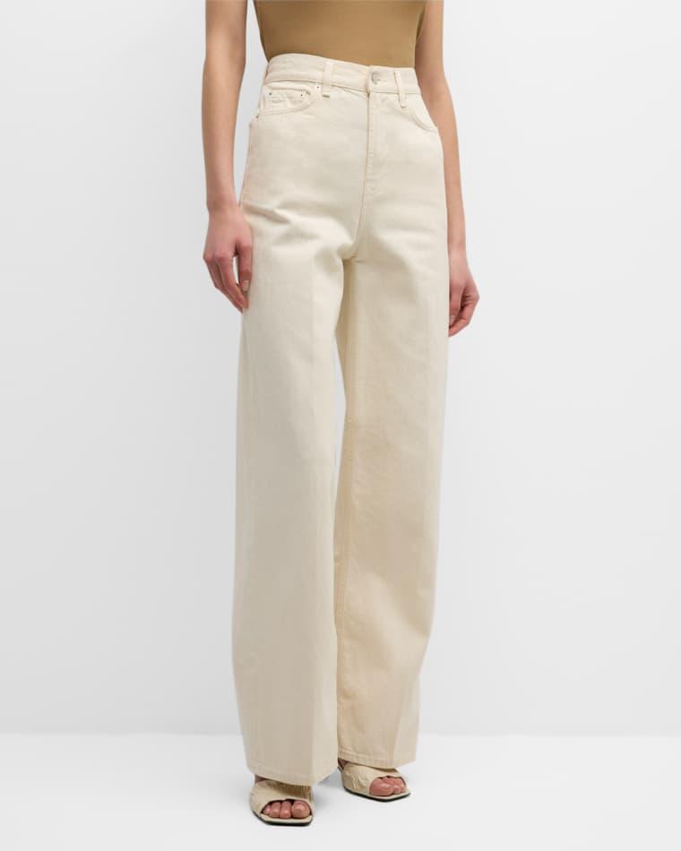 High-Rise Straight-Leg Press-Creased Denim Jeans by TOTEME