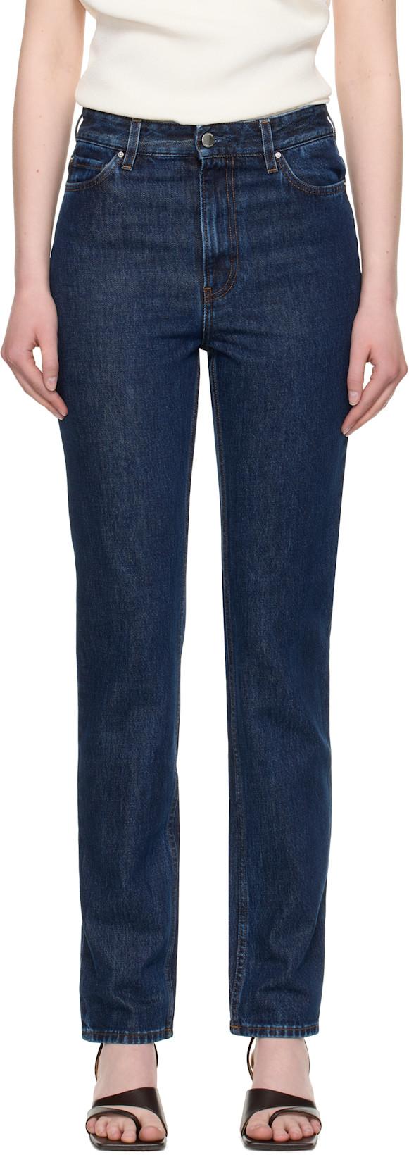 Indigo High Slim Jeans by TOTEME