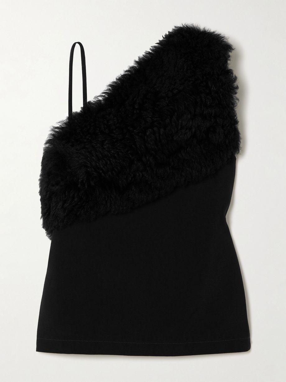 Jersey and shearling top by TOTEME