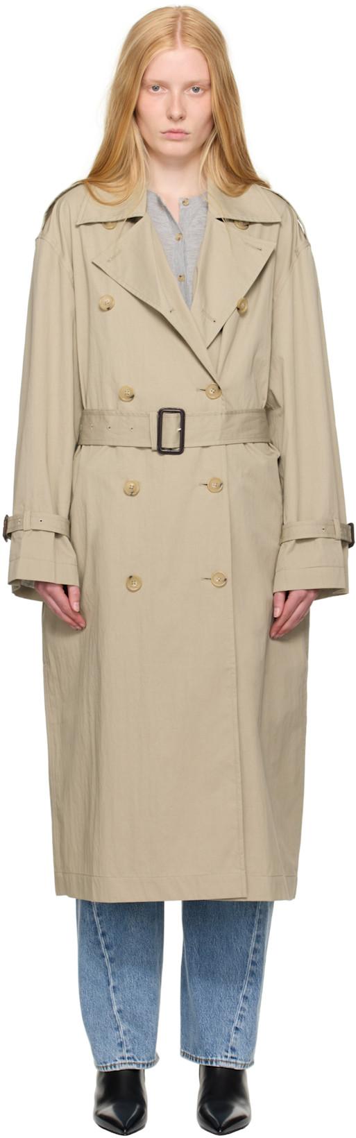 Khaki Crisp Summer Trench Coat by TOTEME