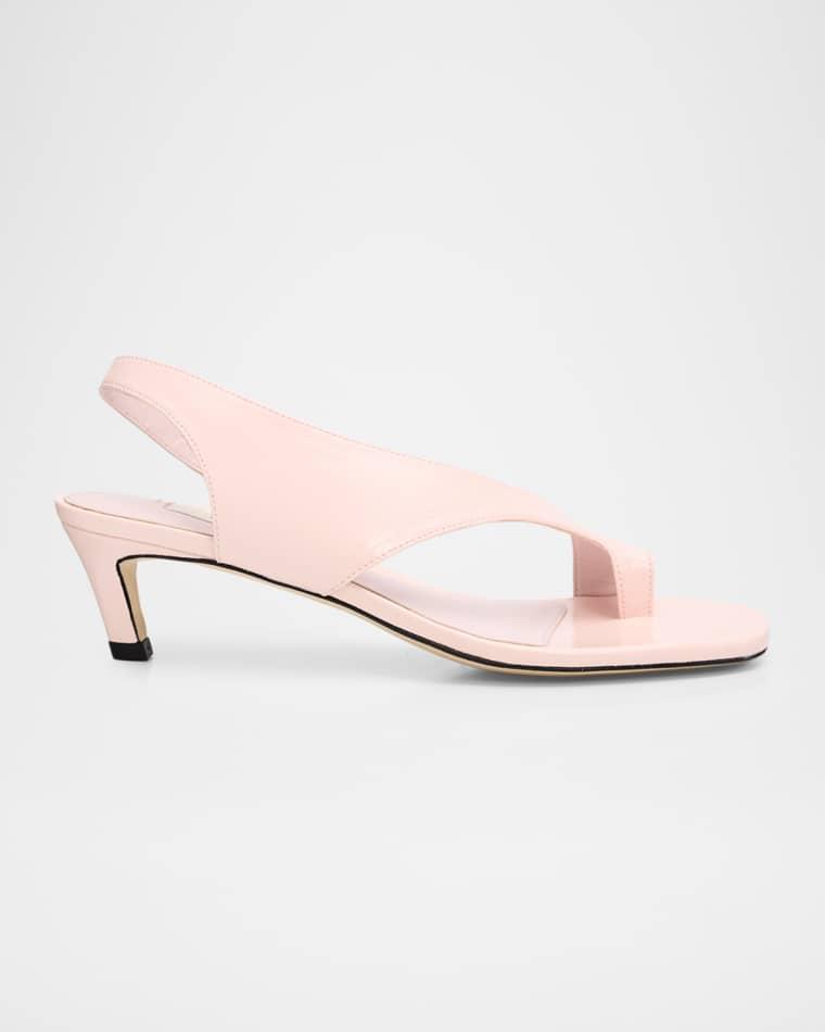Leather Kitten-Heel Thong Sandals by TOTEME