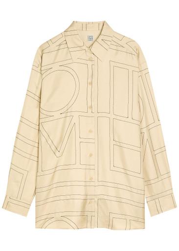 Logo-monogrammed silk shirt by TOTEME