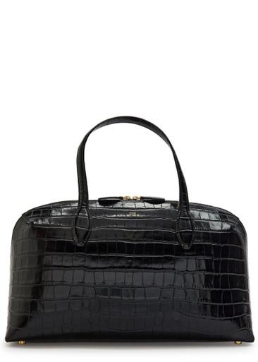Lounge medium crocodile-effect leather top handle bag by TOTEME