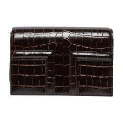 Mini T-Flap croco-embossed bag by TOTEME
