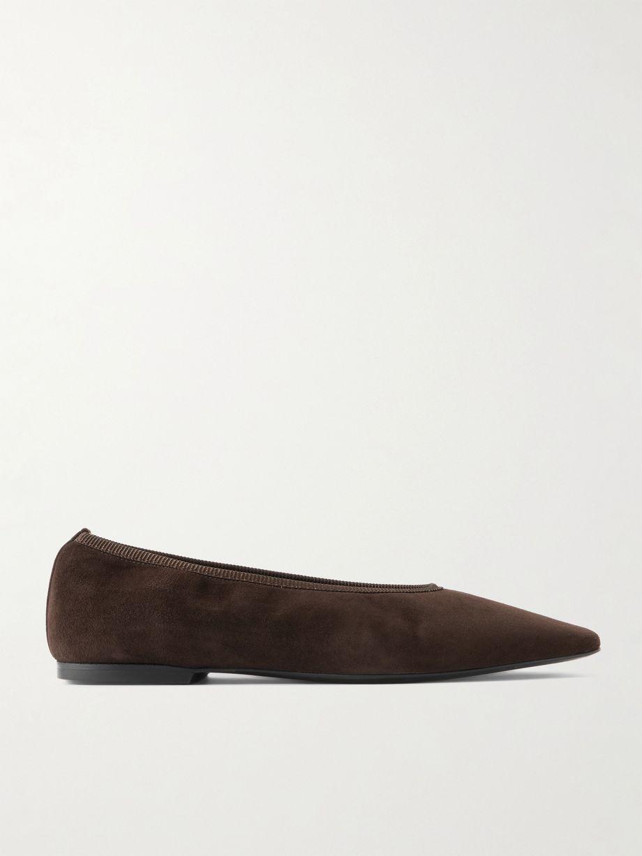 Minimalist suede ballet flats by TOTEME