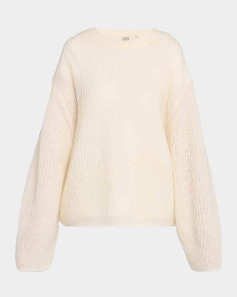 Mohair-Blend Ribbed Crewneck Sweater by TOTEME
