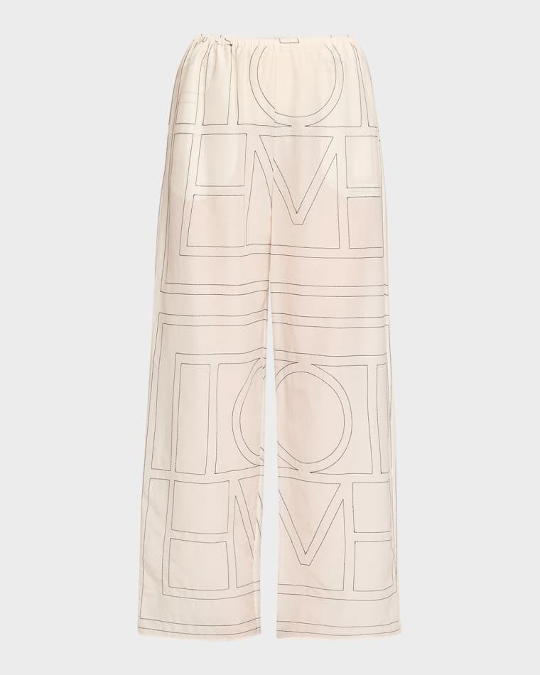 Monogram Cotton PJ Bottoms by TOTEME