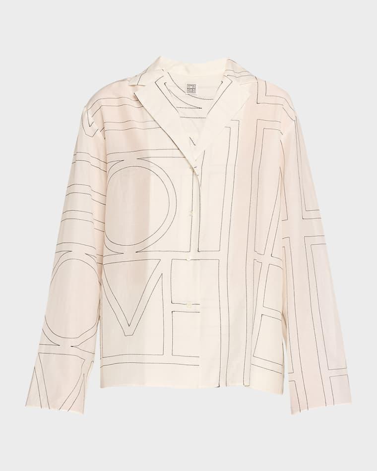 Monogram Cotton PJ Top by TOTEME