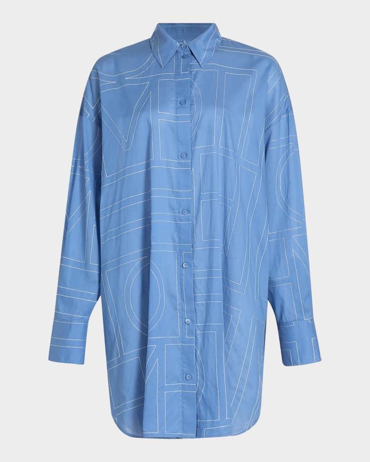 Monogram Long Summer Shirt by TOTEME