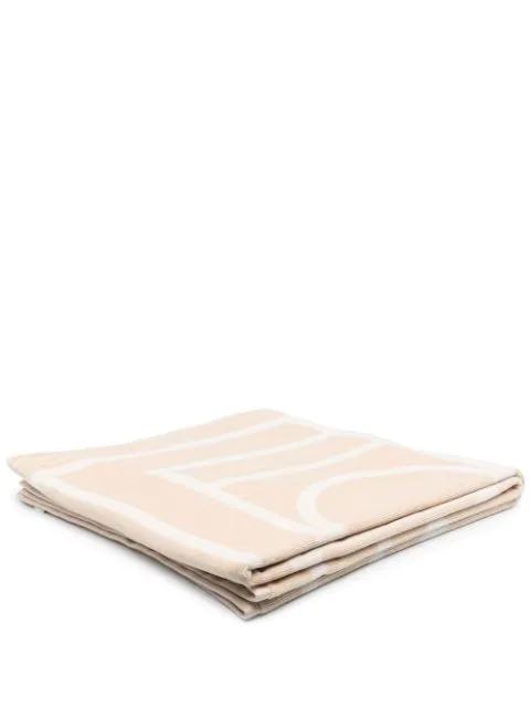 Monogram jacquard beach towel by TOTEME