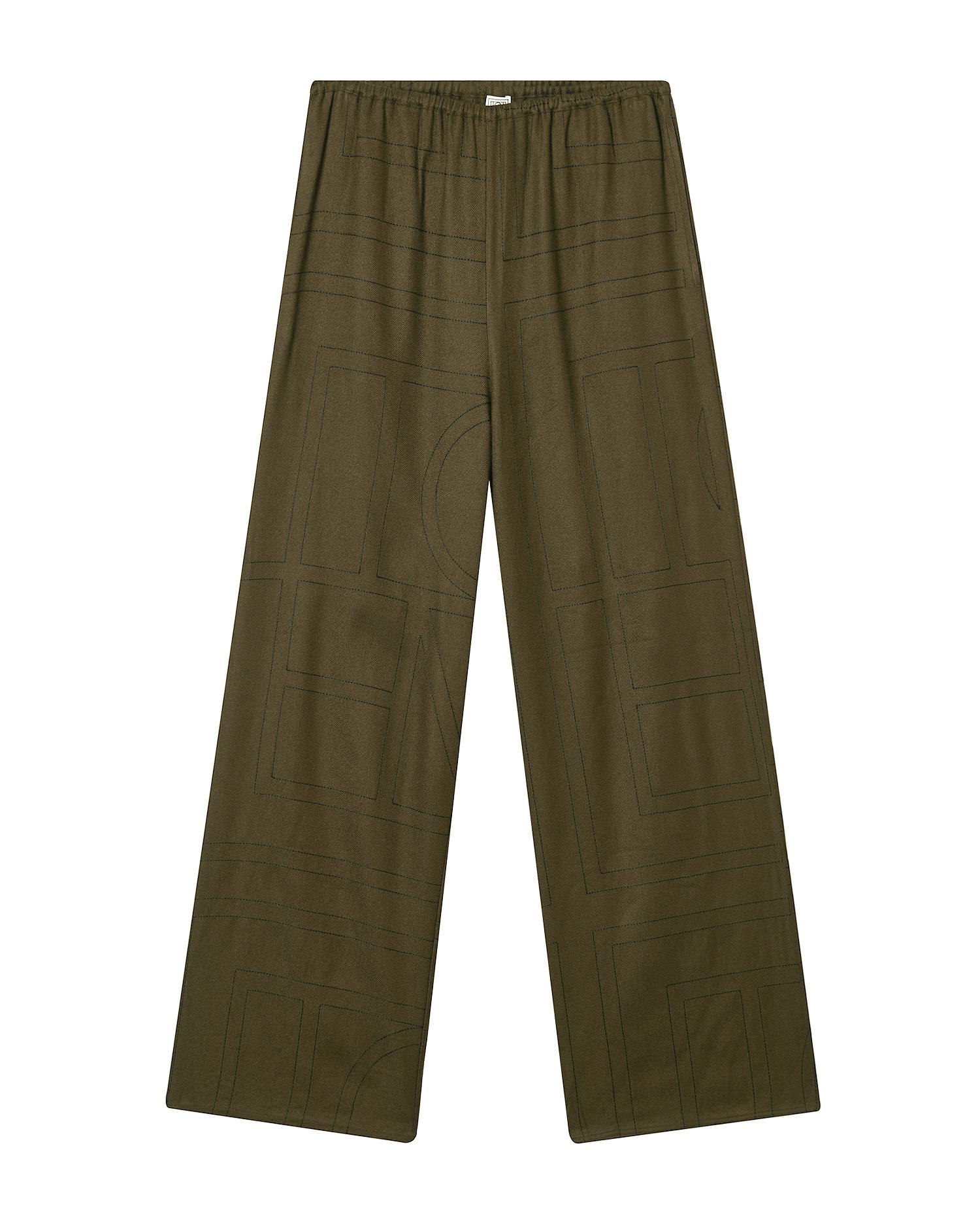 Monogram silk pants by TOTEME