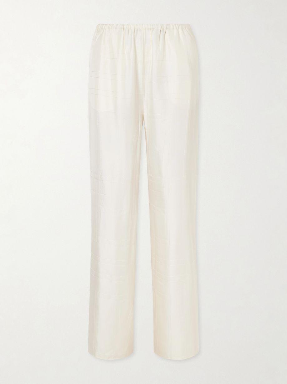 Monogram silk wide-leg pyjama pants by TOTEME