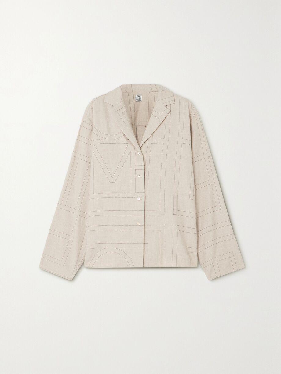 + NET SUSTAIN embroidered LENZING™ Modal-flannel shirt by TOTEME + NET SUSTAIN embroidered LENZING™ Modal-flannel shirt by TOTEME
