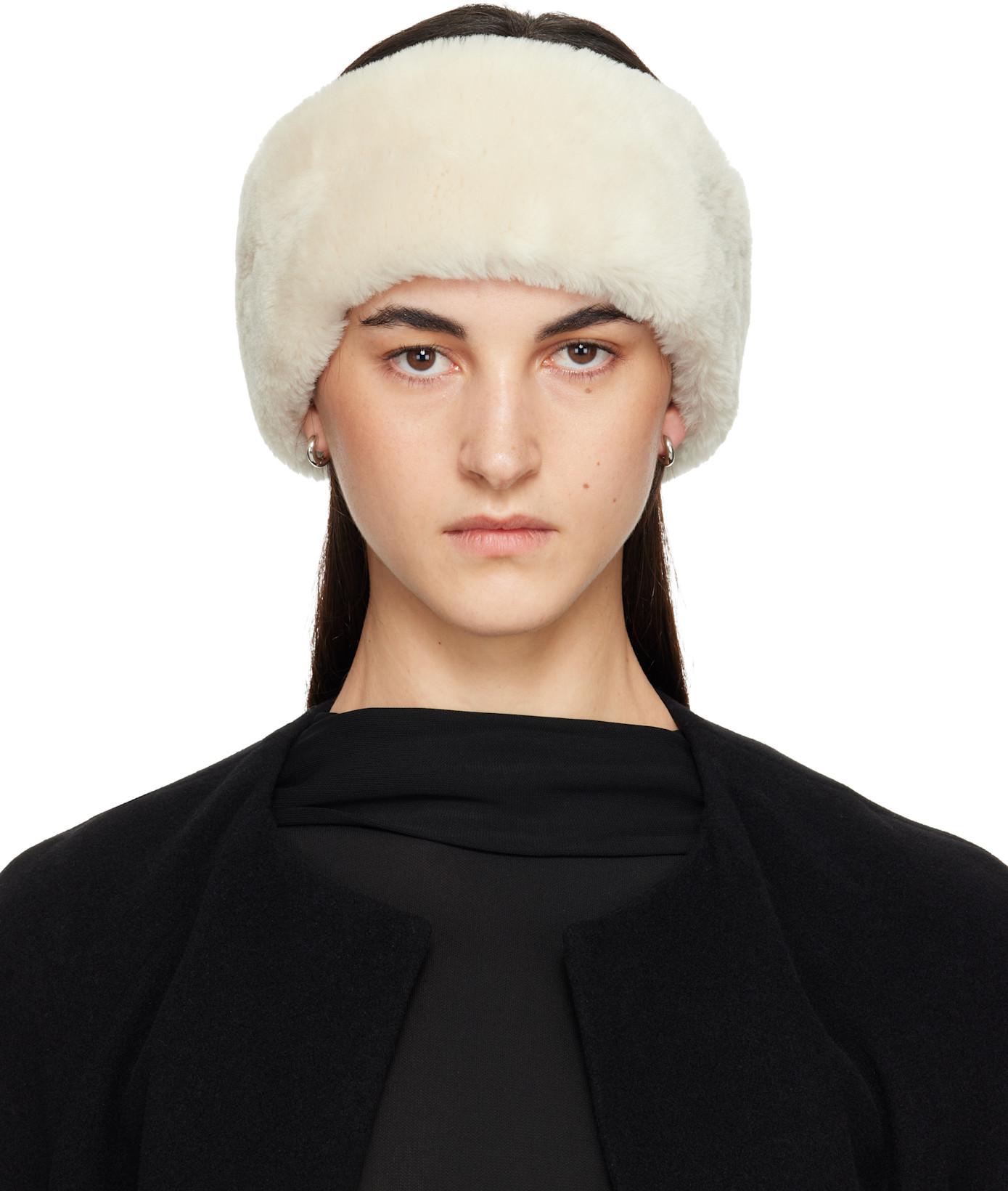 Off-White Double-Sided Shearling Headband by TOTEME