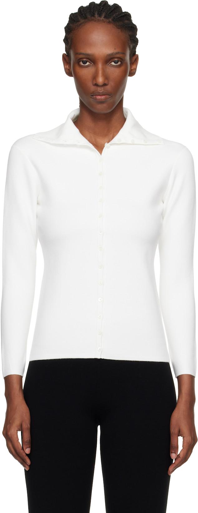 Off-White Fitted Polo Cardigan by TOTEME