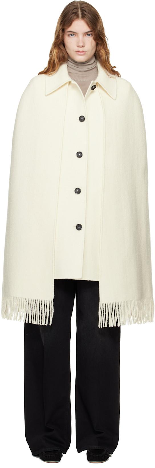 Off-White Fringe Cape Coat by TOTEME