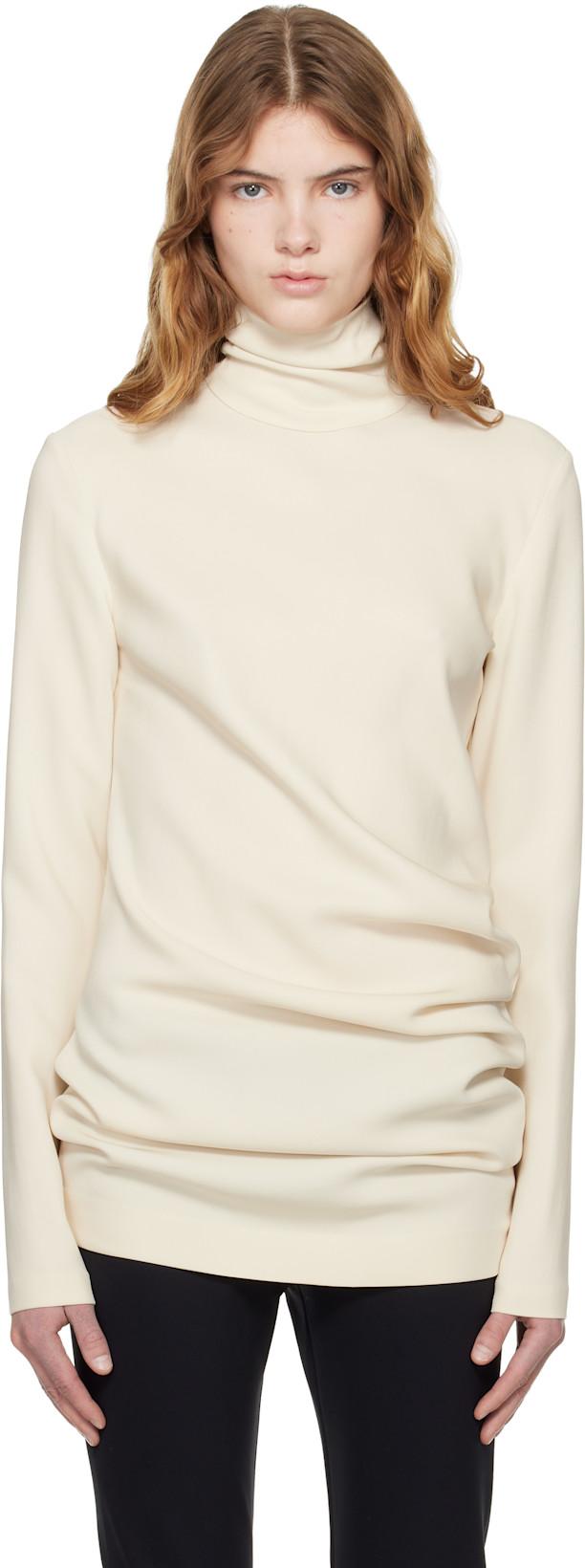 Off-White High-Neck Twist Blouse by TOTEME