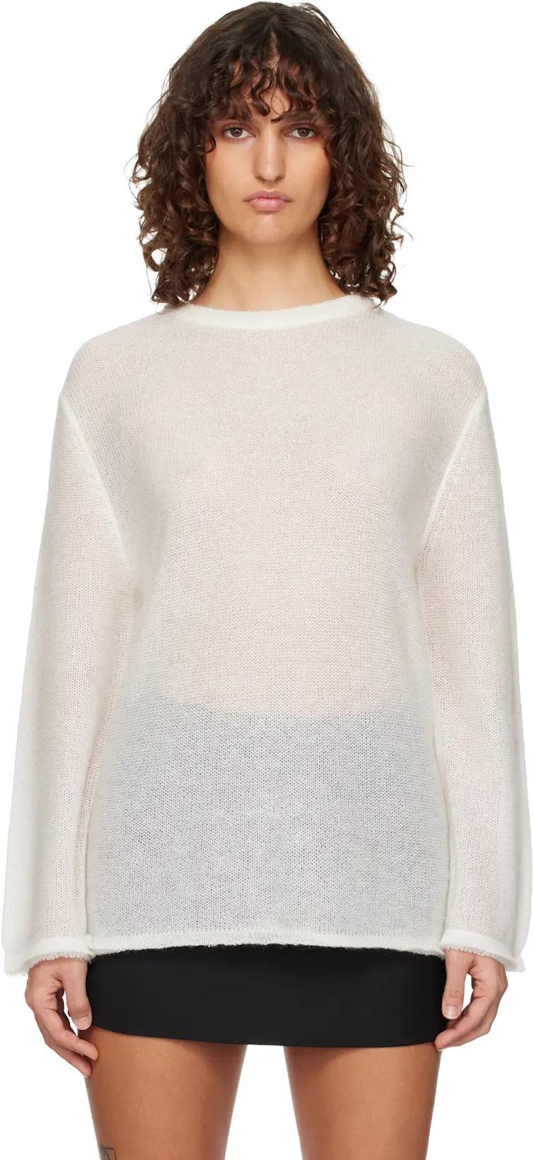 Off-White Long Open Weave Knit Sweater by TOTEME