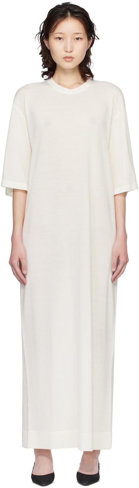 Off-White Merino Knit Tee Maxi Dress by TOTEME