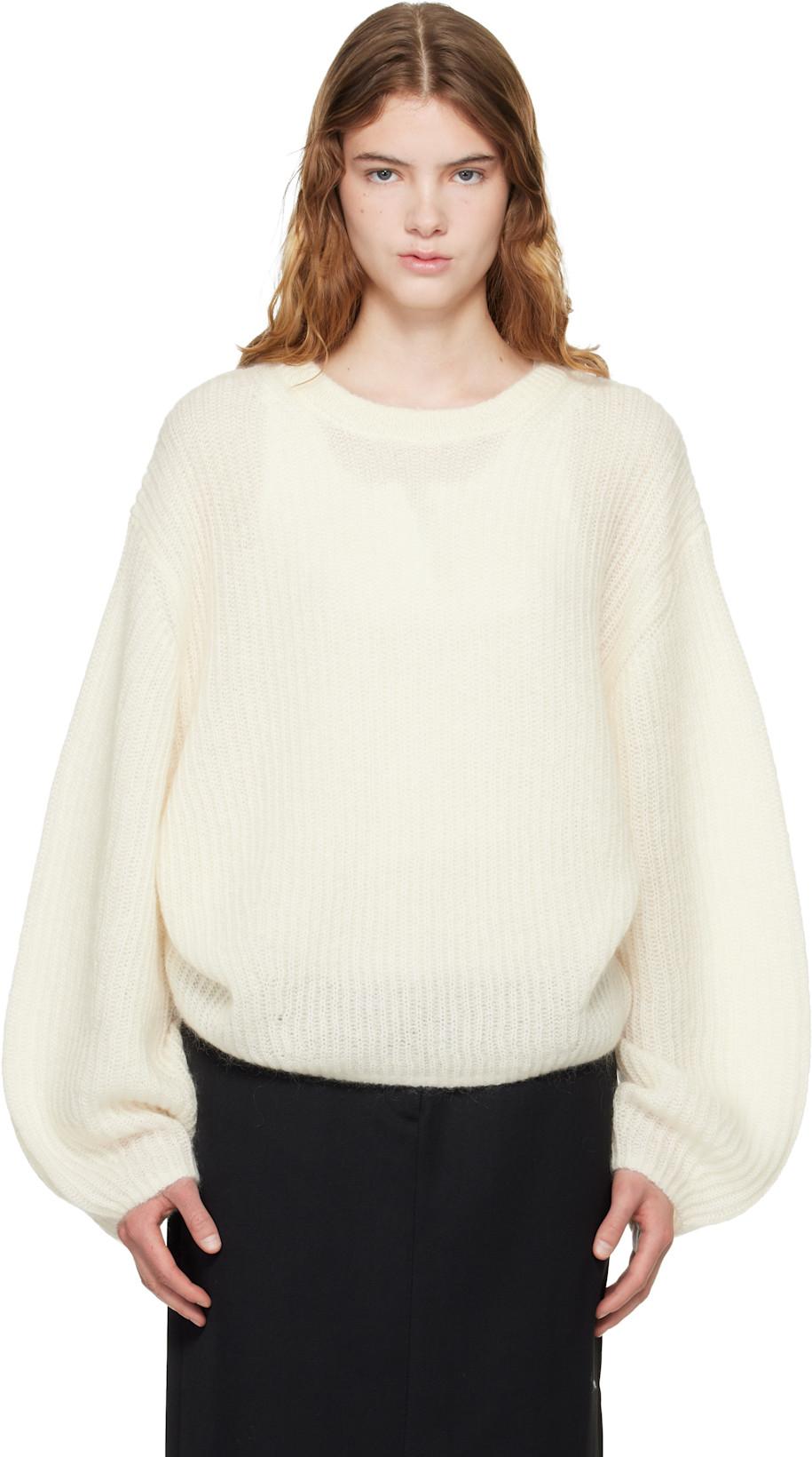 Off-White Mohair Blend Rib Knit Sweater by TOTEME