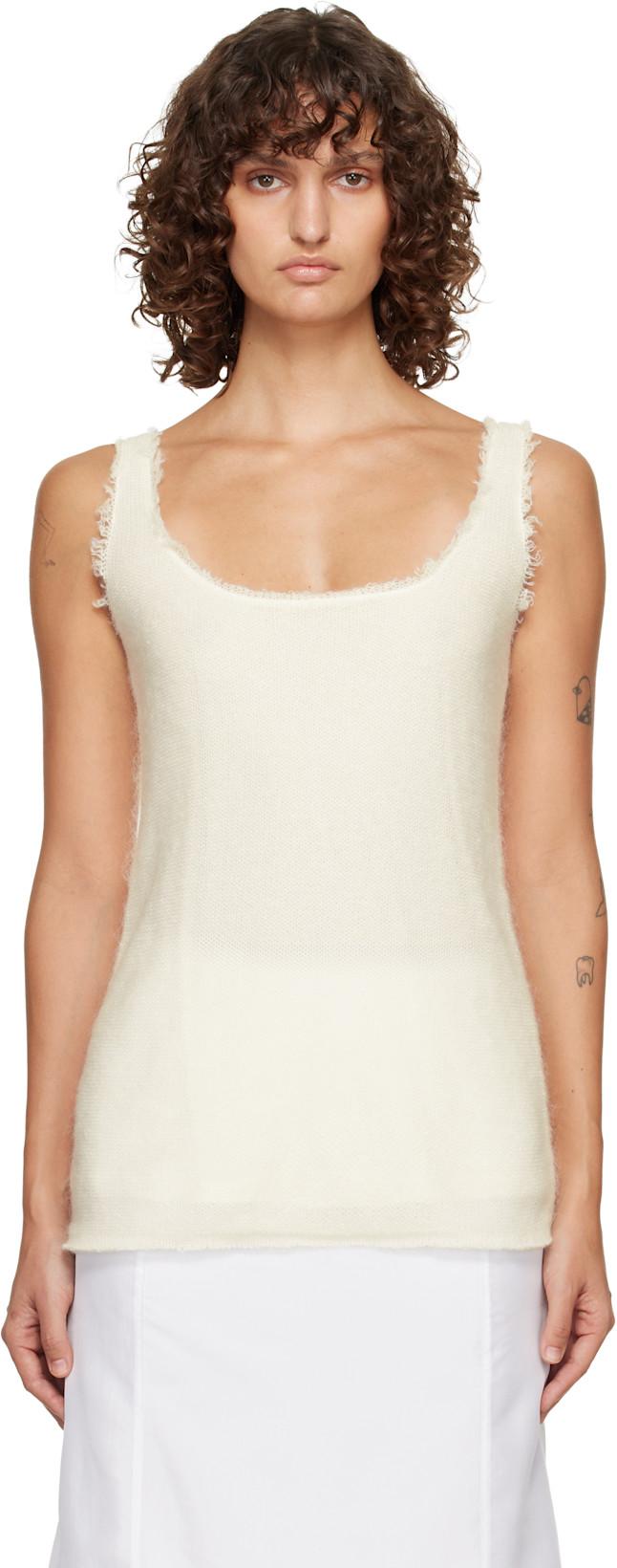 Off-White Mohair Knit Tank Top by TOTEME