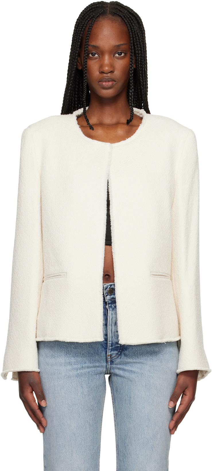 Off-White Open-Front Bouclé Blazer by TOTEME