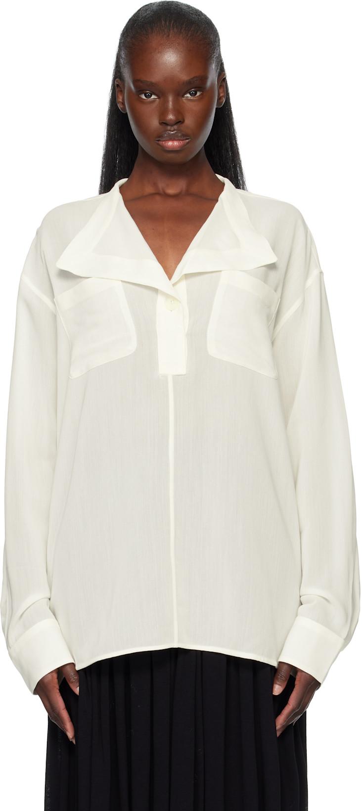 Off-White Overlapping Collar Blouse by TOTEME