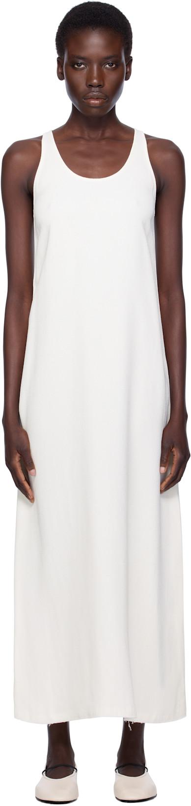 Off-White Scoop-Neck Sablé Midi Dress by TOTEME
