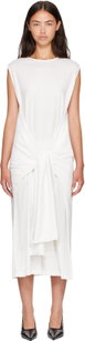 Off-White Tie-Waist Jersey Midi Dress by TOTEME Off-White Tie-Waist Jersey Midi Dress by TOTEME