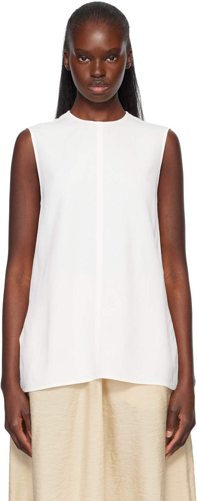 Off-White Woven Stripe Top by TOTEME