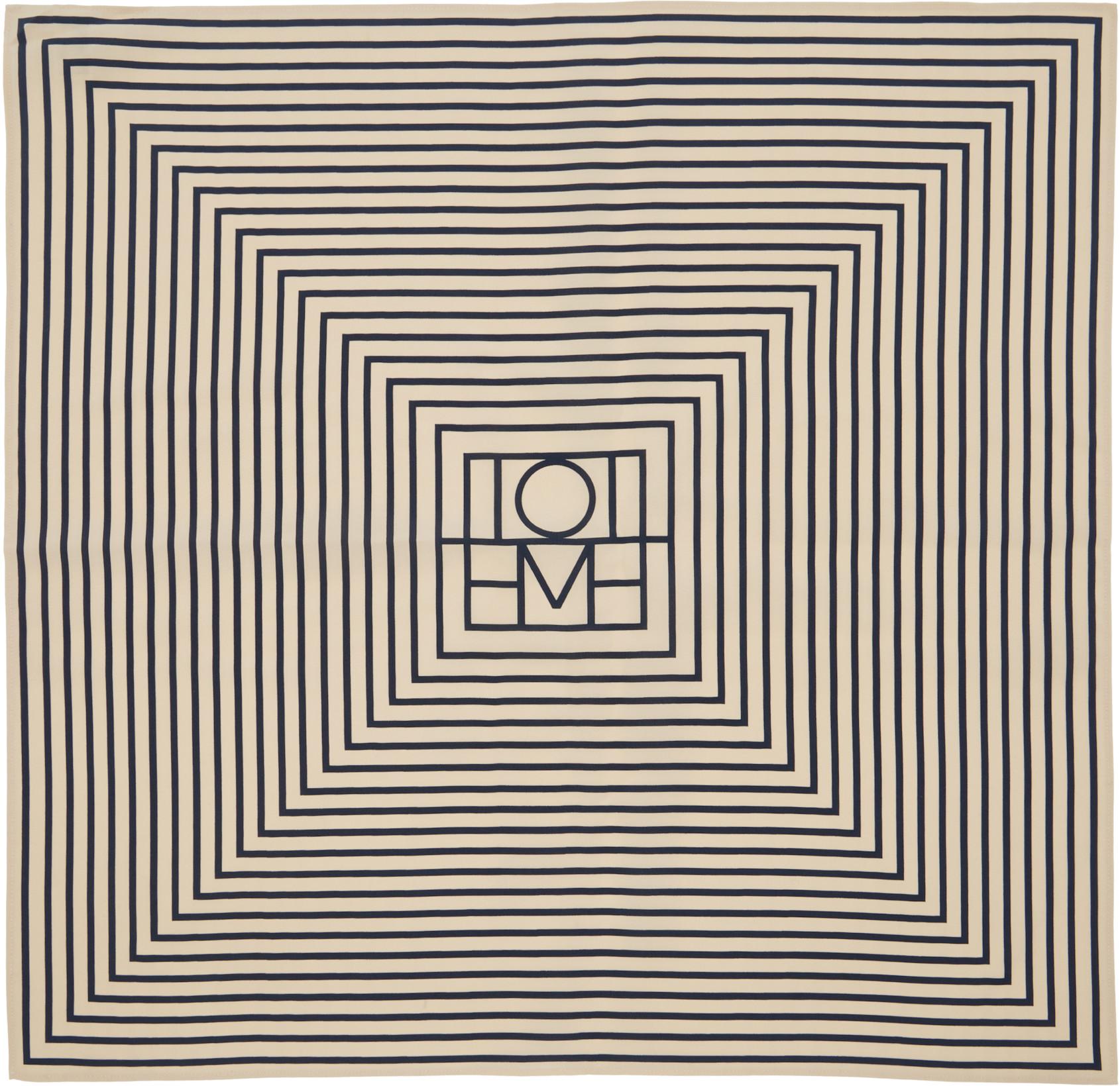 Off-White & Black Signature Monogram Silk Scarf by TOTEME