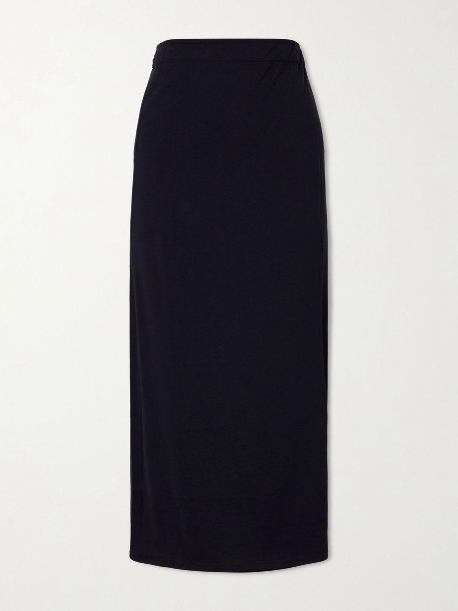 Organic cotton and silk-blend wrap midi skirt by TOTEME