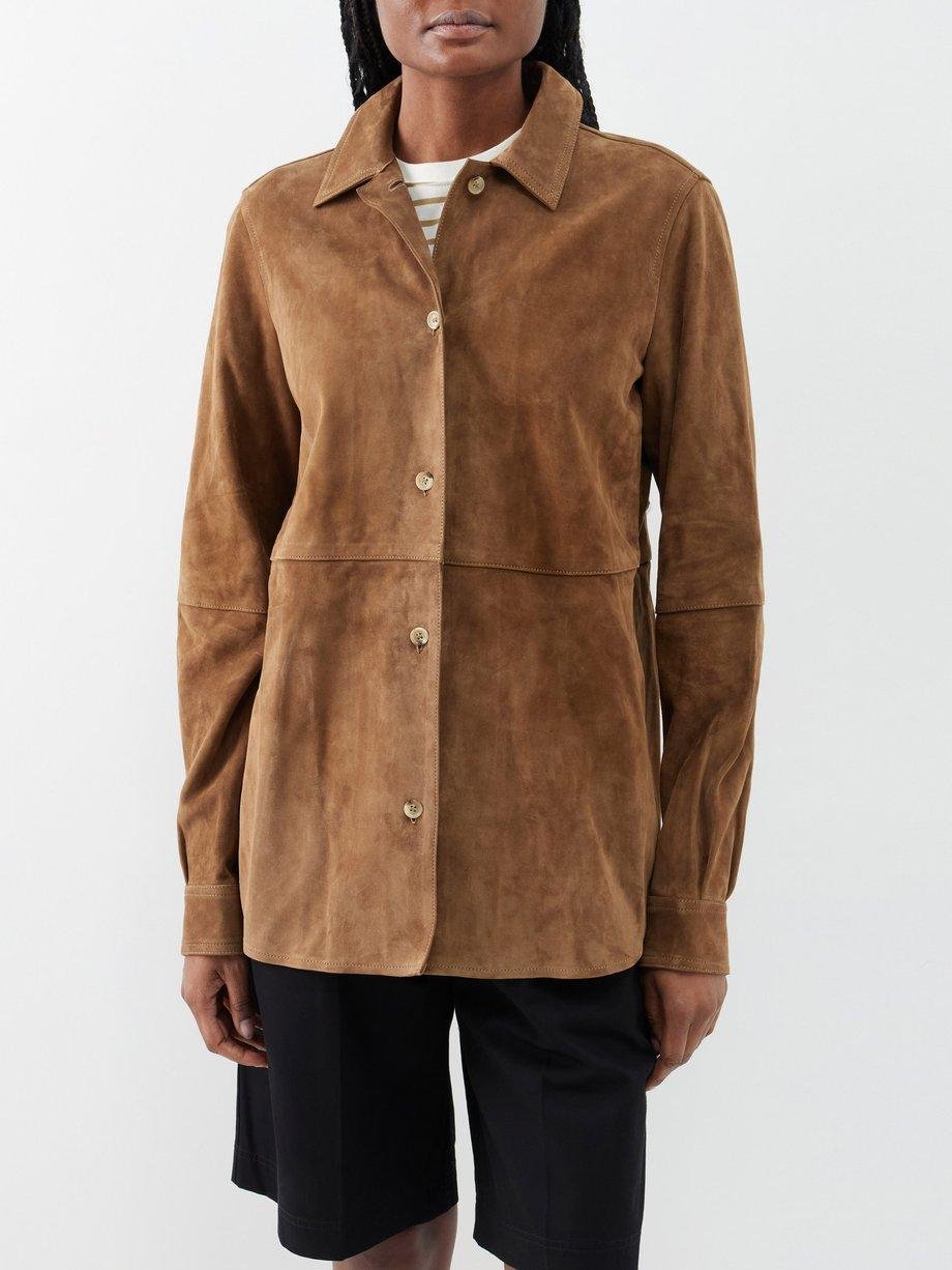 Panelled suede shirt by TOTEME