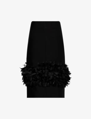 Petal High-Waist Wool And Silk Midi Skirt by TOTEME
