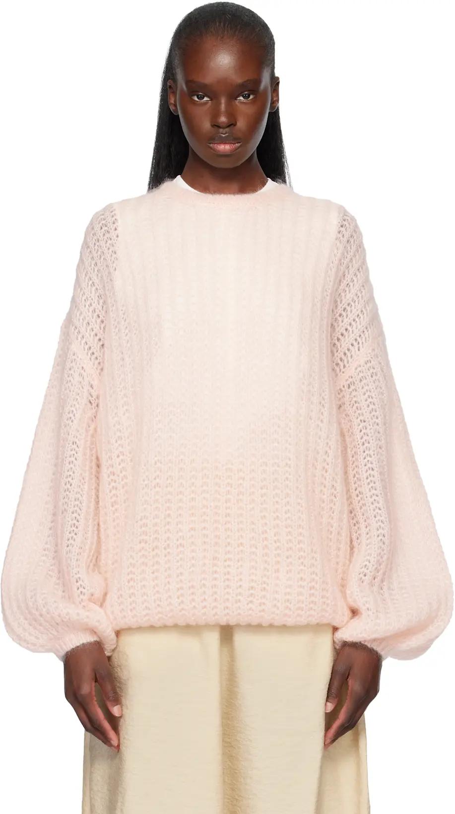 Pink Puffed Knit Sweater by TOTEME