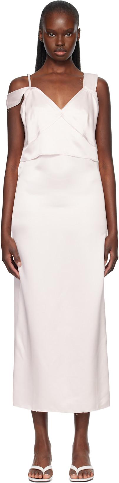 Pink V-Neck Slip Maxi Dress by TOTEME