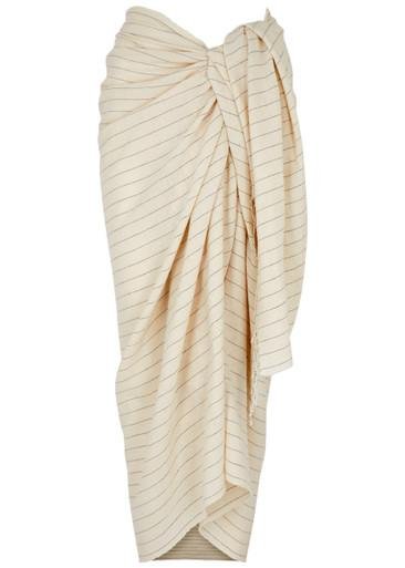 Pinstriped cotton sarong by TOTEME