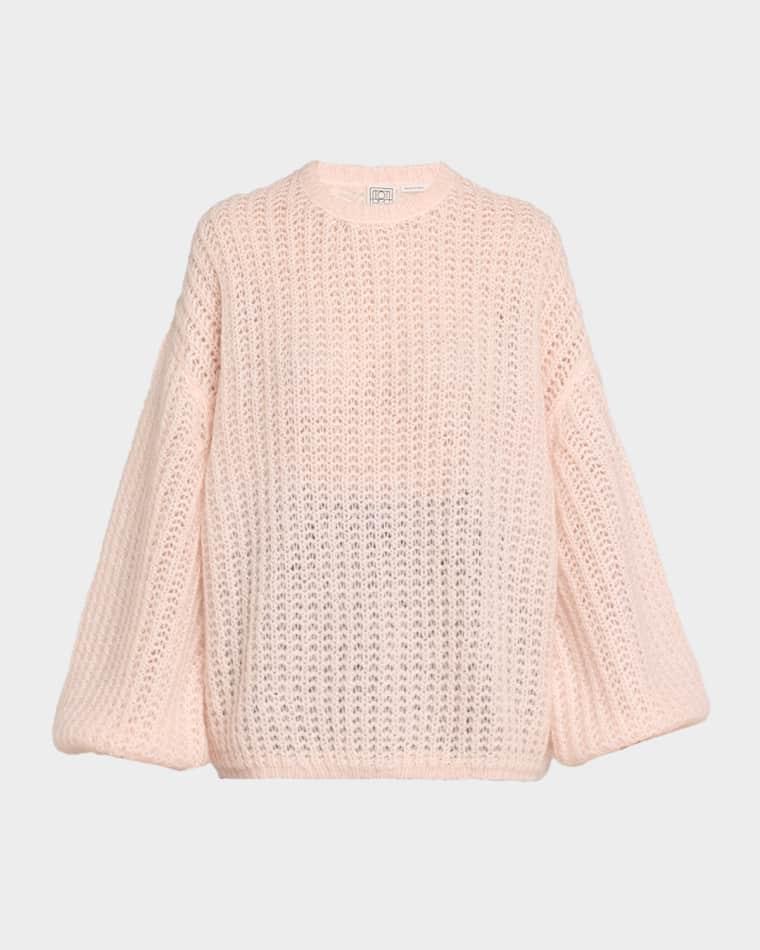 Puffed Mohair Knit Balloon-Sleeve Sweater by TOTEME