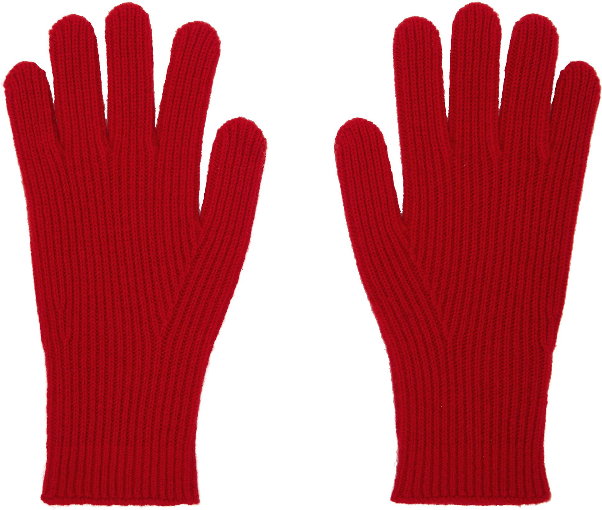 Red Cashmere Gloves by TOTEME