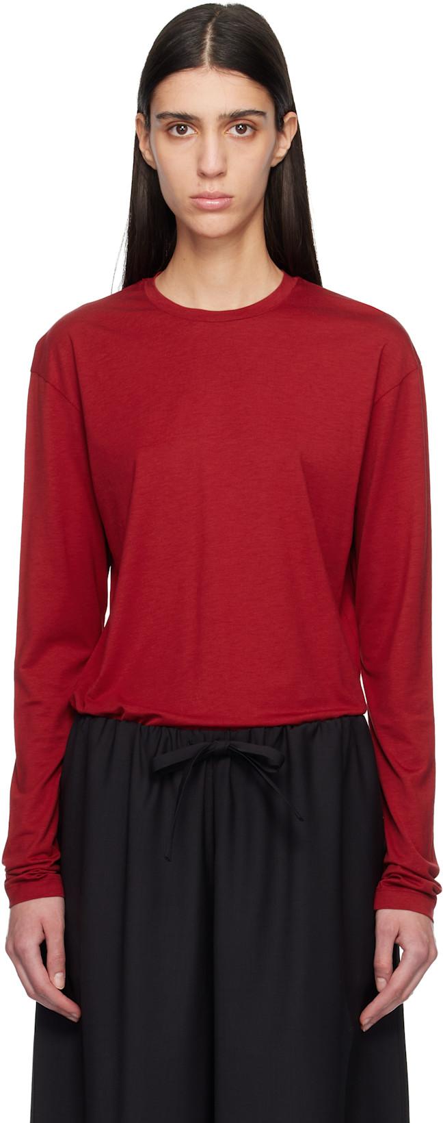 Red Classic Long-Sleeve T-shirt by TOTEME