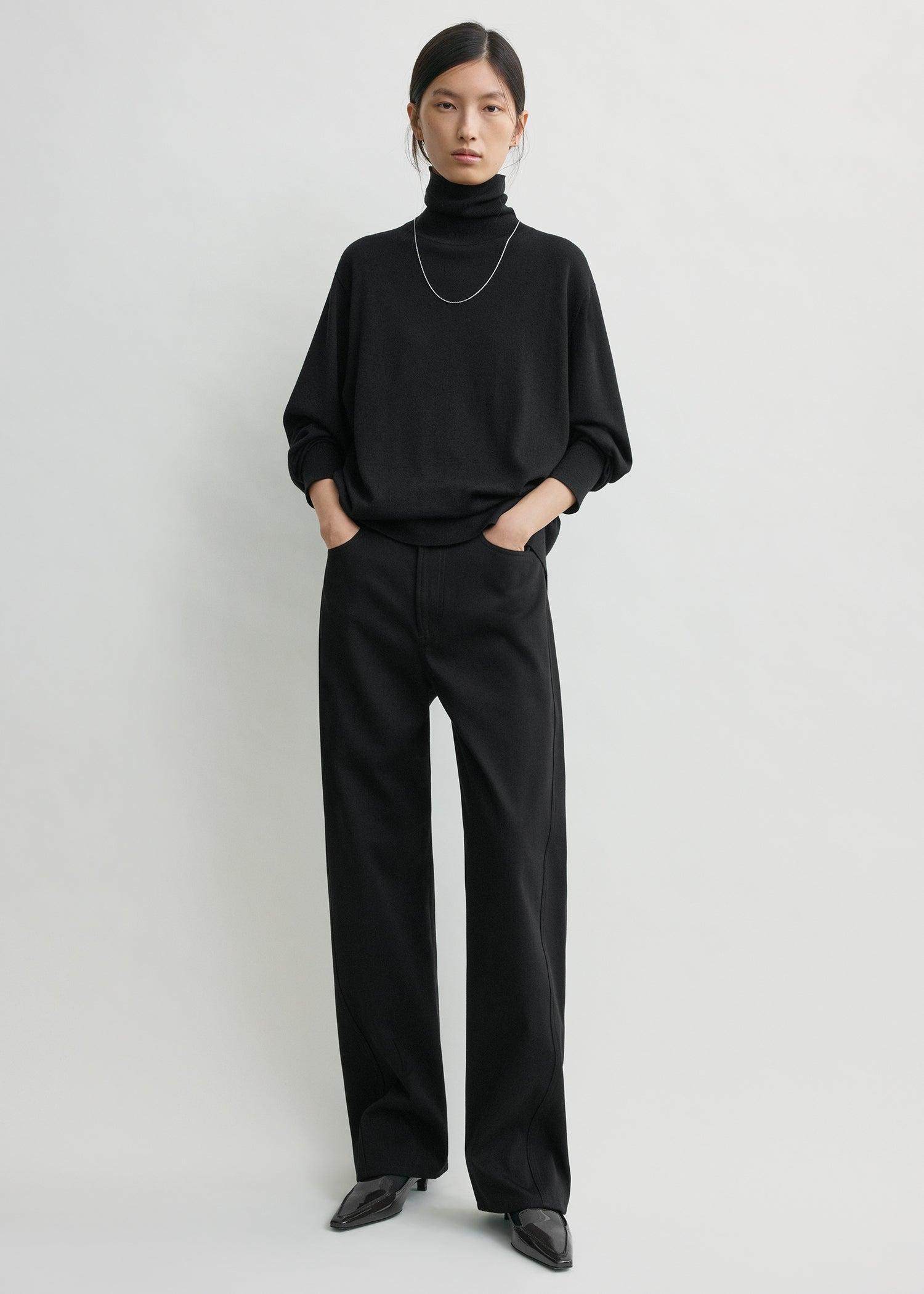 Relaxed twisted trousers black petite by TOTEME